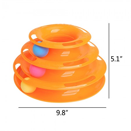 Meidong Cat Tracks Cat Toy - Fun Levels of Interactive Play - Circle Track with Moving Balls Satisfies Kitty’s Hunting, Chasing & Exercising Needs